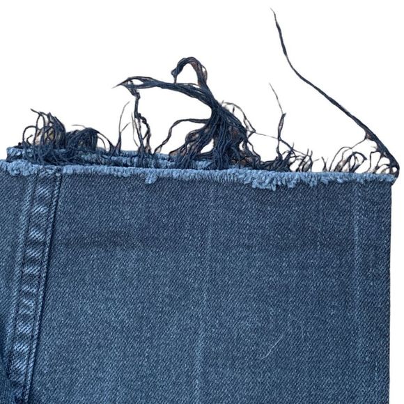 Rag And Bone Fit 1 Extra Slim Straight Jeans Black Dark Wash Distressed Hem - Picture 5 of 11